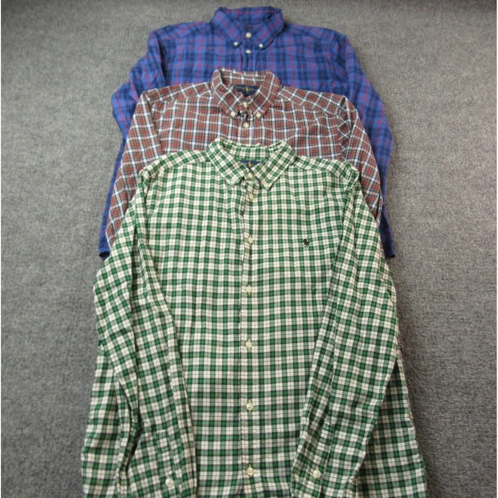 Ralph Lauren Shirt Youth XL‎ 18-20 Lot of 3 Plaid Button Down Long Sleeve Cotton